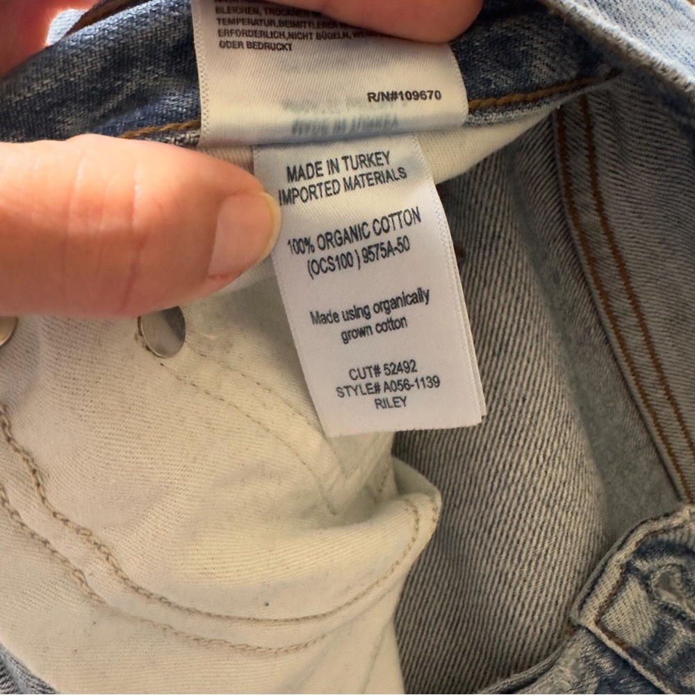 Agolde Style Riley Straight Blue Relaxed Jeans with Classic Style Size 28 - Picture 4 of 4